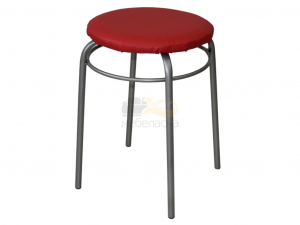 Табурет круглый с кольцом ДХ-11 обивка красный