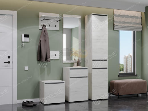 Прихожая Гретта дуб крафт белый/антрацит