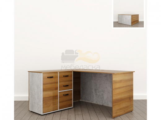 Стол угловой с тумбой (С-30) Soft комбинированный